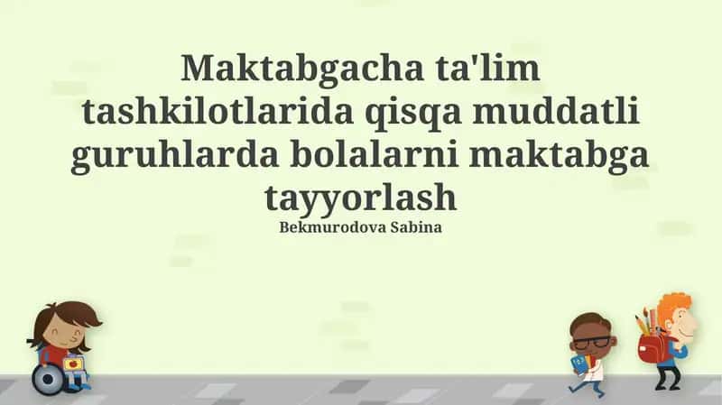 Bolalarni maktabga tayyorlash 1