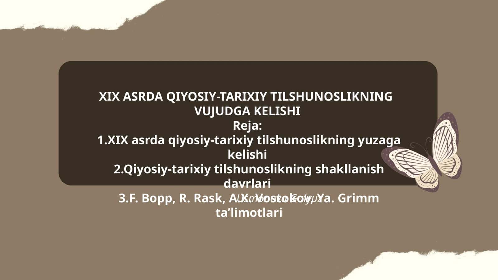 XIX ASRDA QIYOSIY-TARIXIY TILSHUNOSLIKNING 1