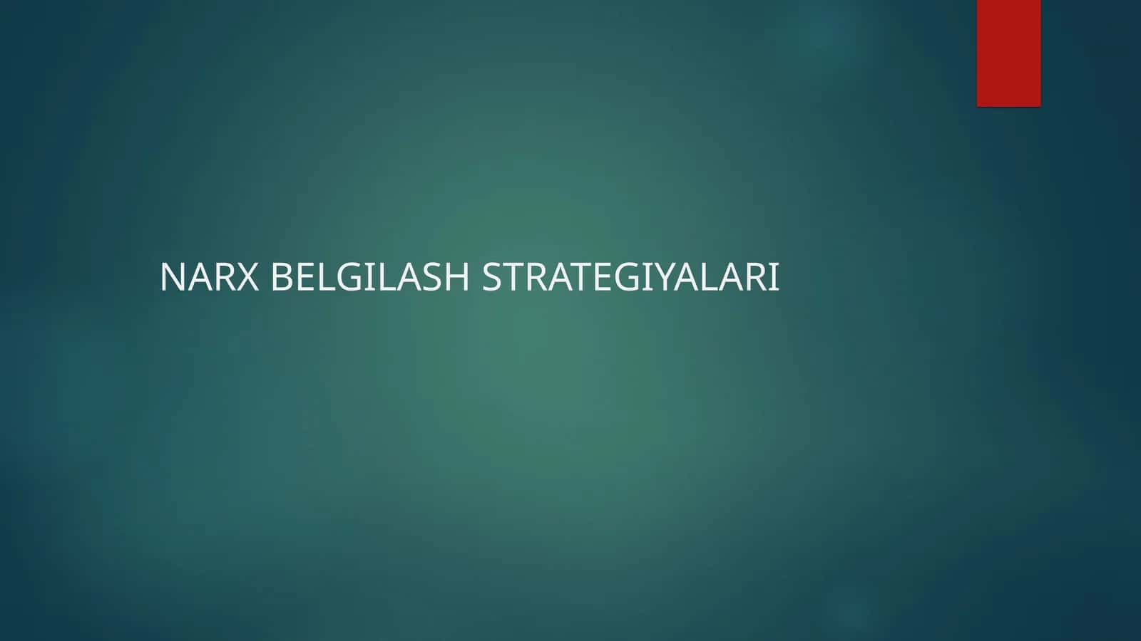 Narx belgilash strategiyalari 1