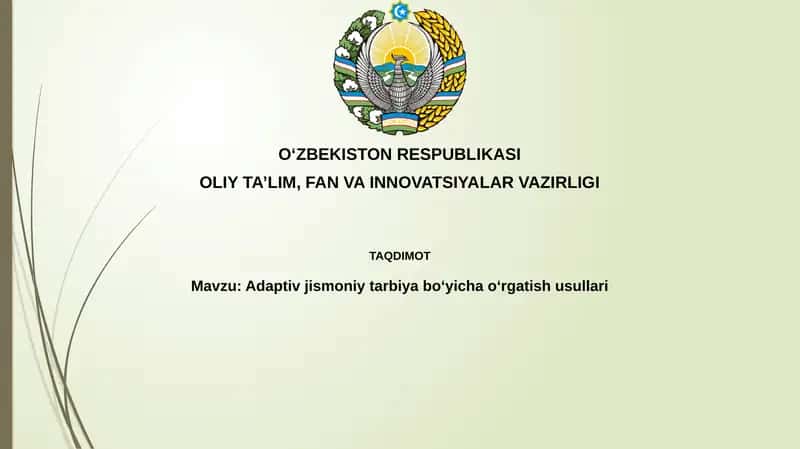 Adaptiv jismoniy tarbiya bo'yicha o'rgatish usullari 1