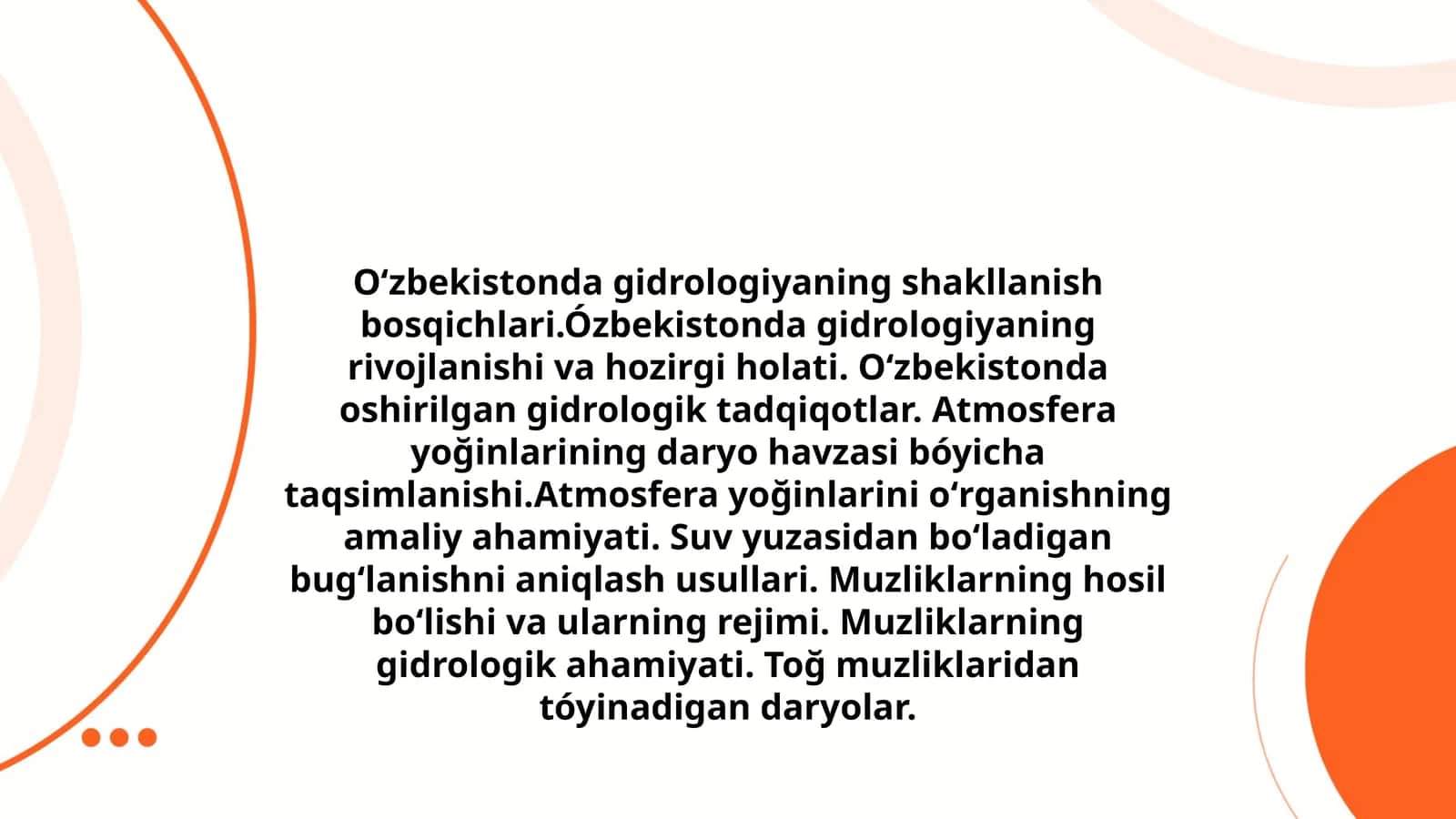 Oʻzbekistonda gidrologiyaning shakllanish bosqichlari 1