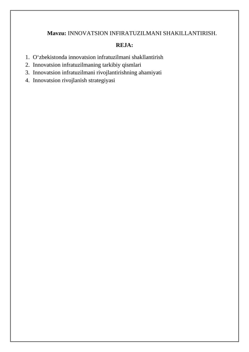 Innovatsion infratuzilma 1