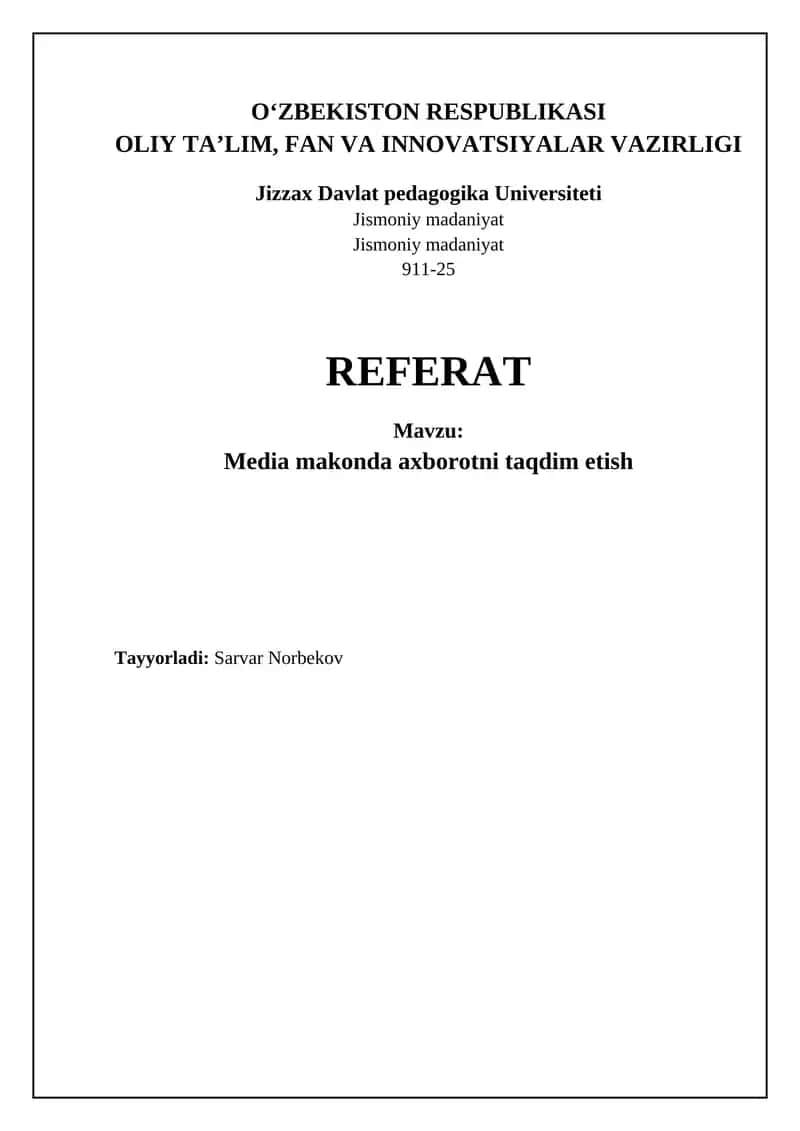 Ommaviy axborot vositalari 1