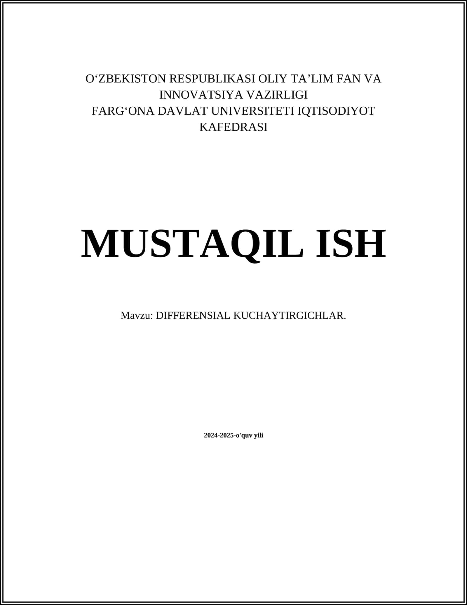 DIFFERENSIAL KUCHAYTIRGICHLAR 1