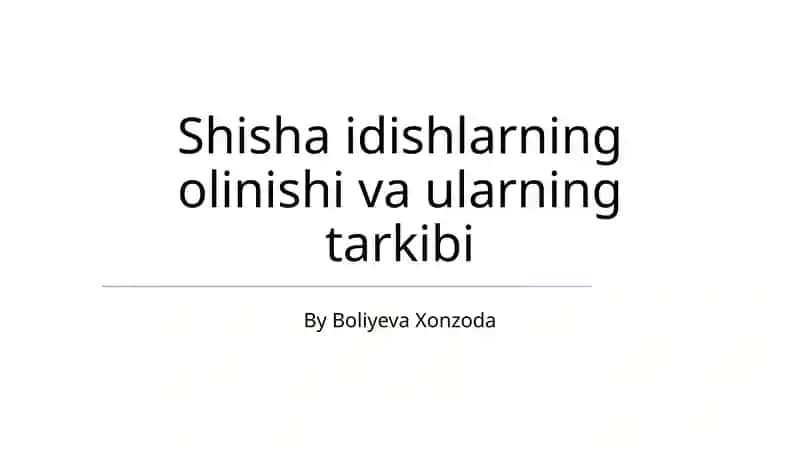 Shiशा Tamakining Xom Ashyosini Sotib Olish