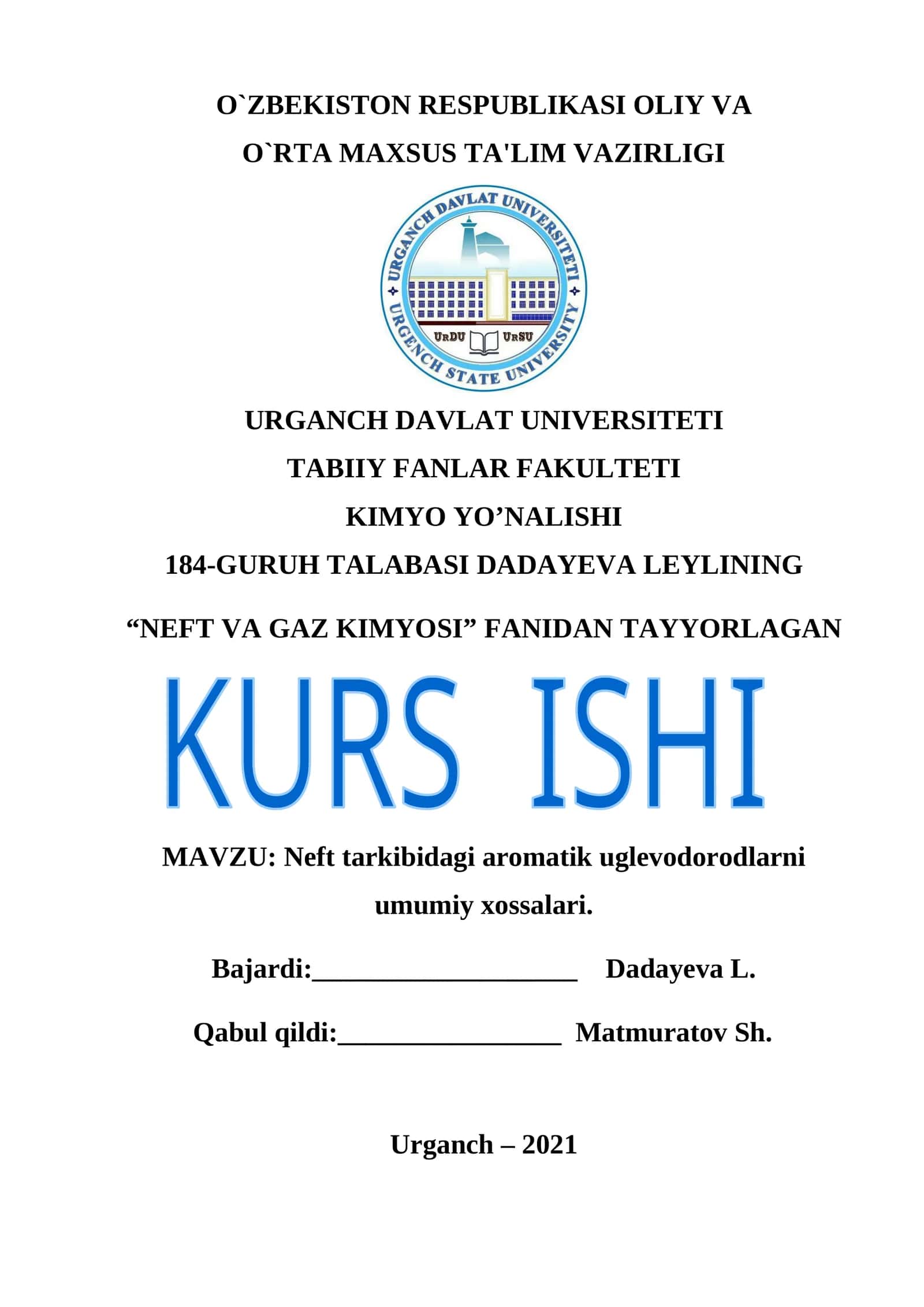 Neft tarkibidagi aromatik uglevodorodlarni umumiy xossalari 1