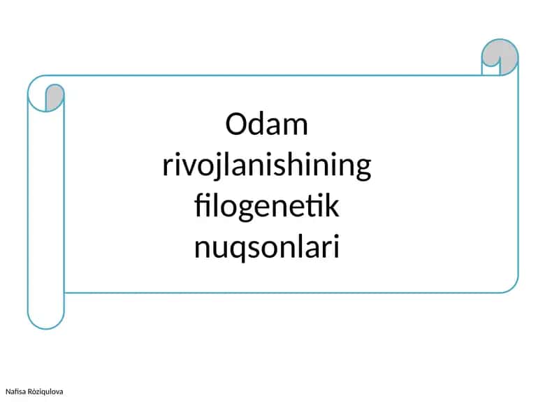 Odam rivojlanishining filogenetik nuqsonlari 1