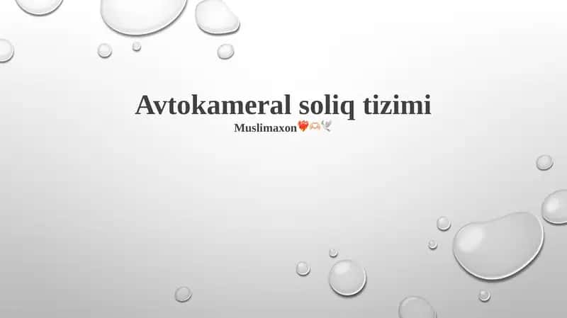 Avtokameral soliq tizimi 1