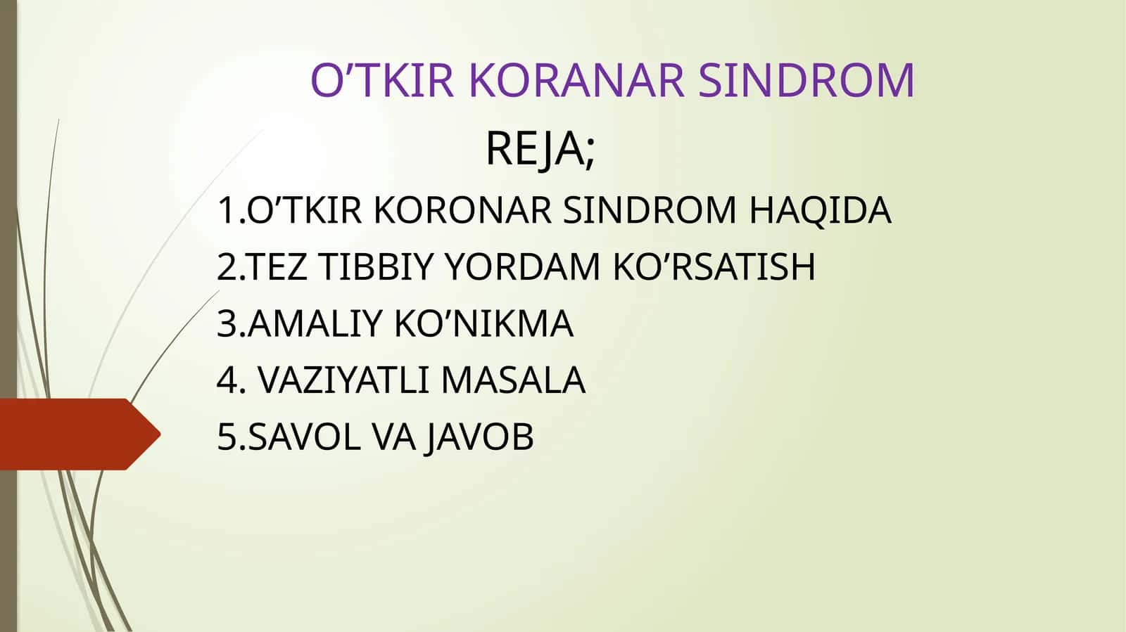O’TKIR KORANAR SINDROM 1