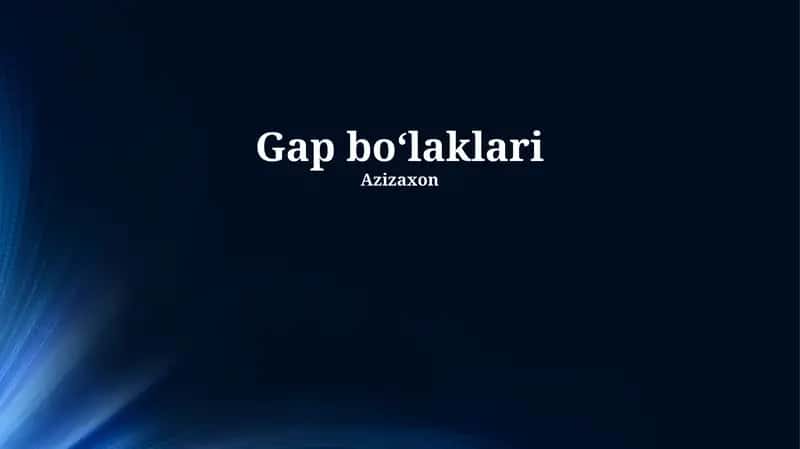 Gap fragmentlari 1