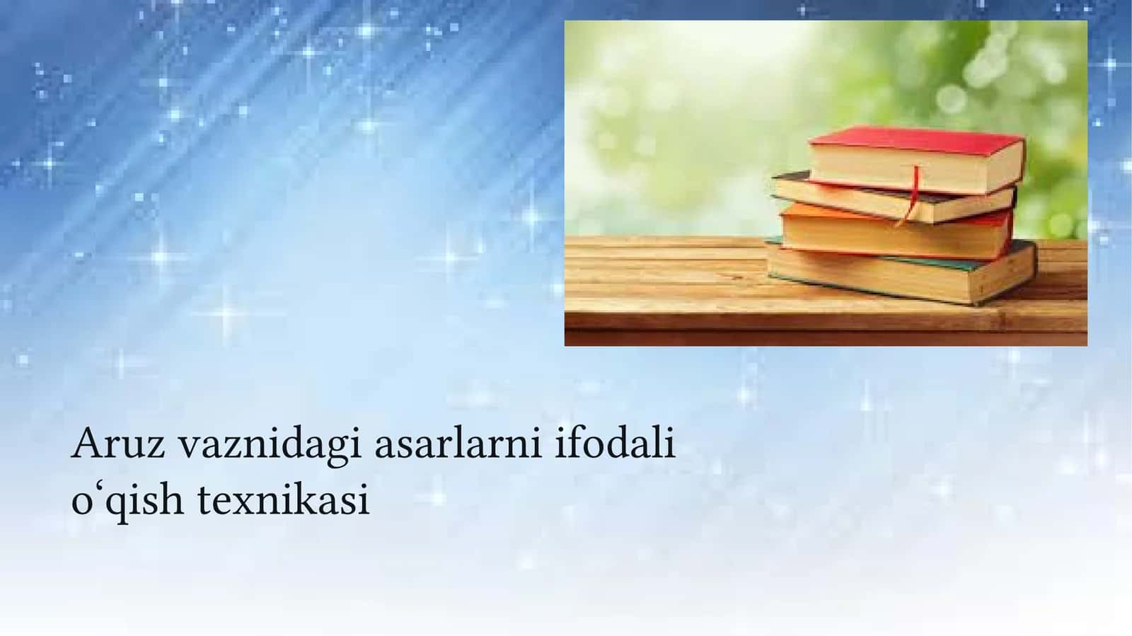 Aruz vaznidagi asarlarni ifodalio‘qish texnikasi 1