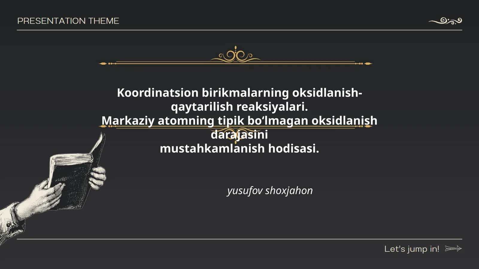 Koordinatsion birikmalarning oksidlanish-qaytarilish reaksiyalari 1