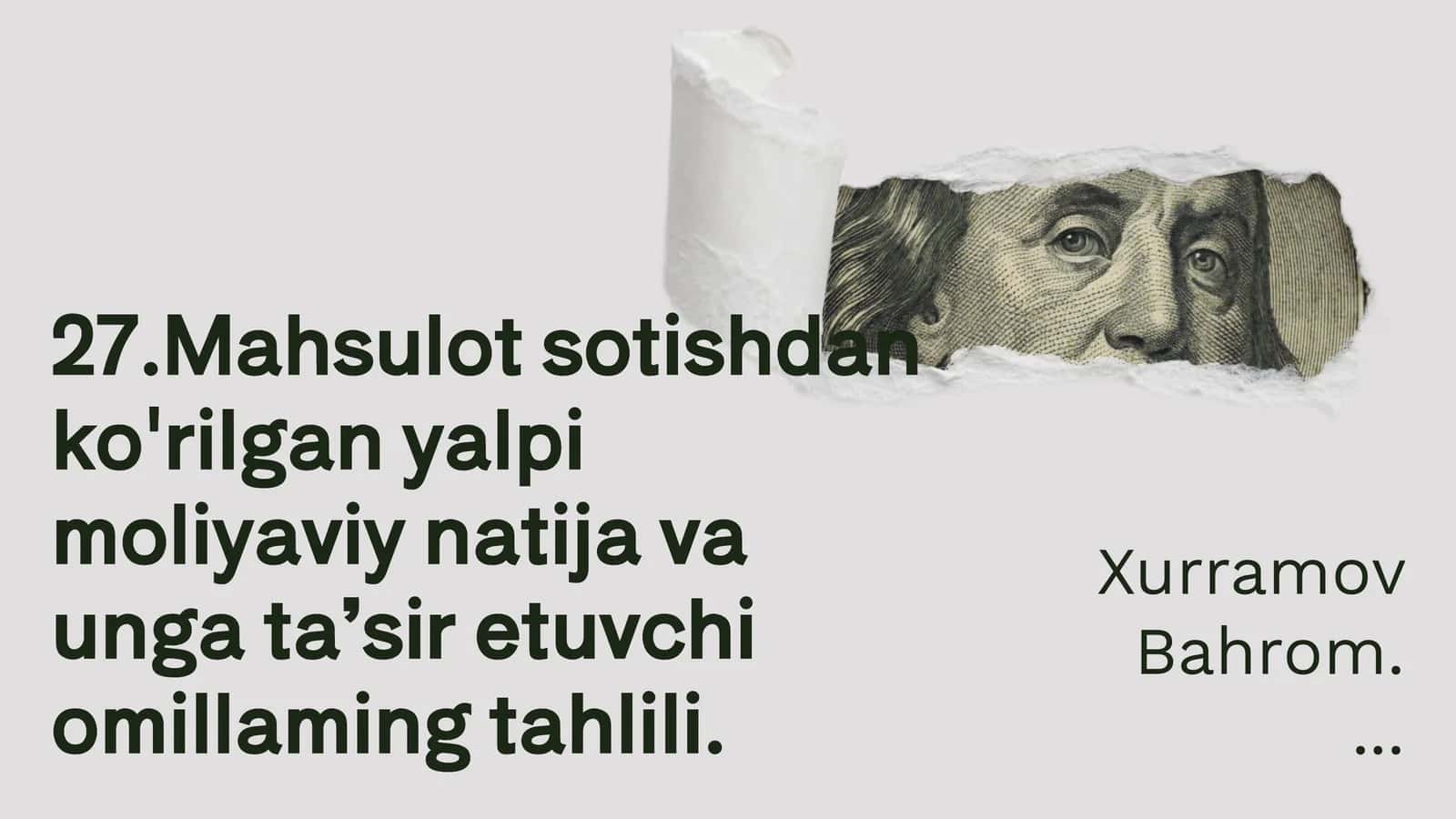 Yalpi moliyaviy natija tahlili 1