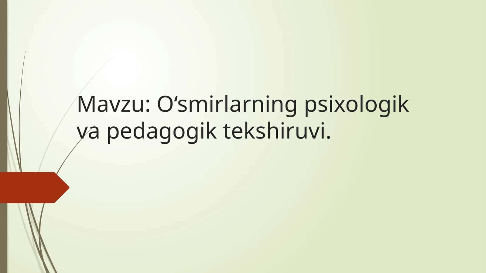 O‘smirlarning psixologik va pedagogik tekshiruvi 1
