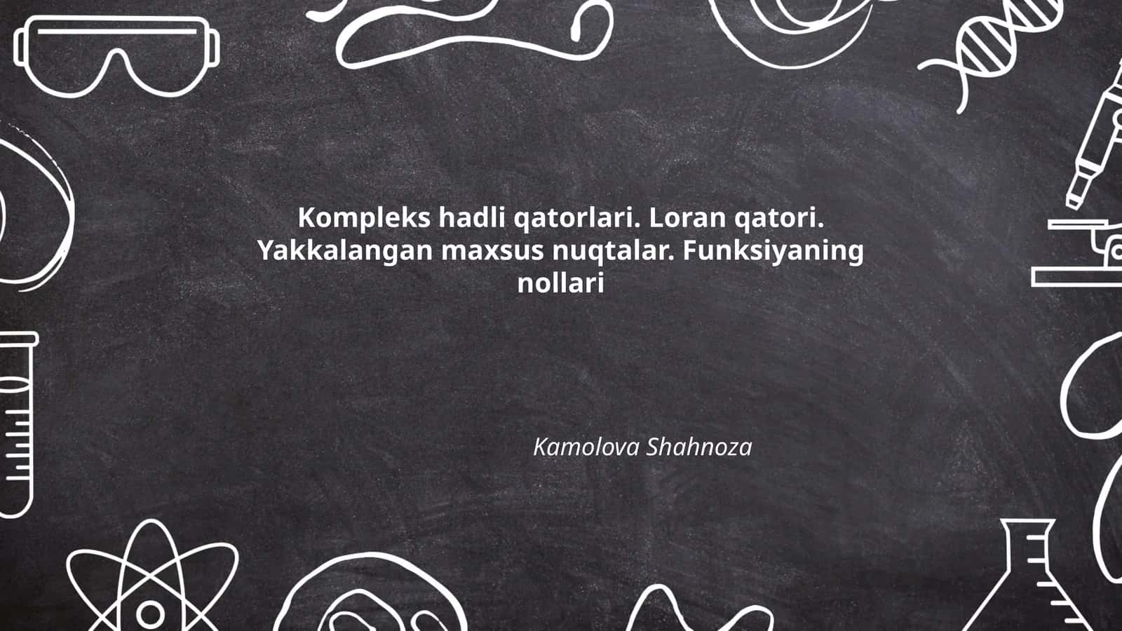 Kompleks hadli qatorlari 1