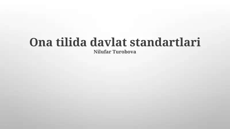 Ona tilida davlat standartlari 1
