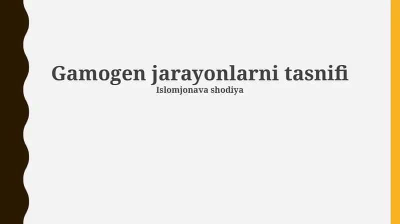 Gamogen jarayonlarni tasnifi 1