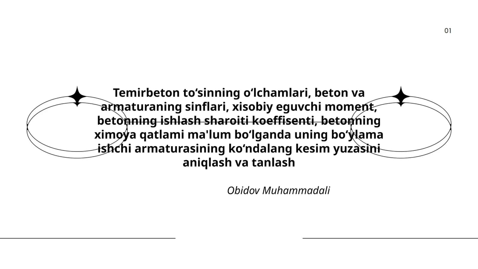 Temirbeton to‘sinning o‘lchamlari 1