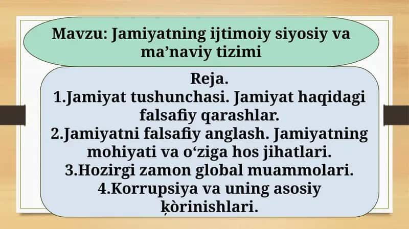 Jamiyatning Ijtimoiy-siyosiy Vama'navi Tizimi 1