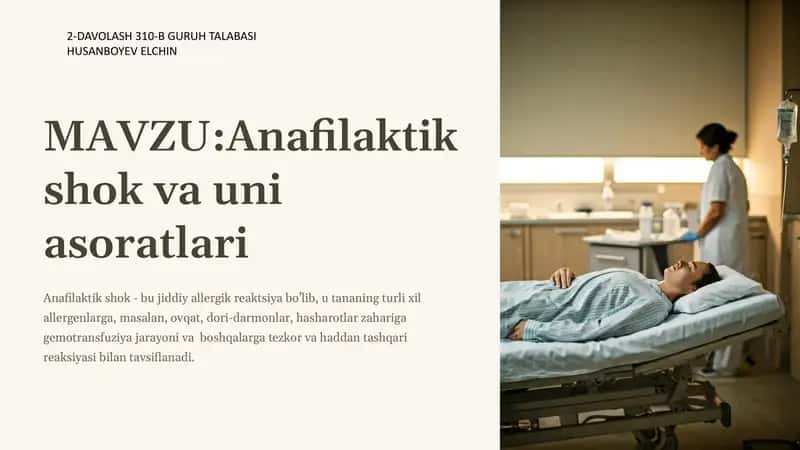 Anafilaktik shok va uni asoratlari 1