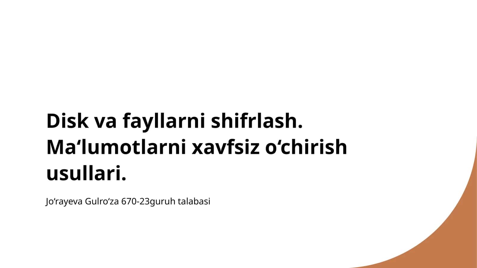 Disk va fayllarni shifrlash 1