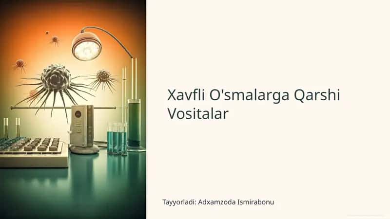 Xavfli O'smalarga Qarshi Vositalar 1