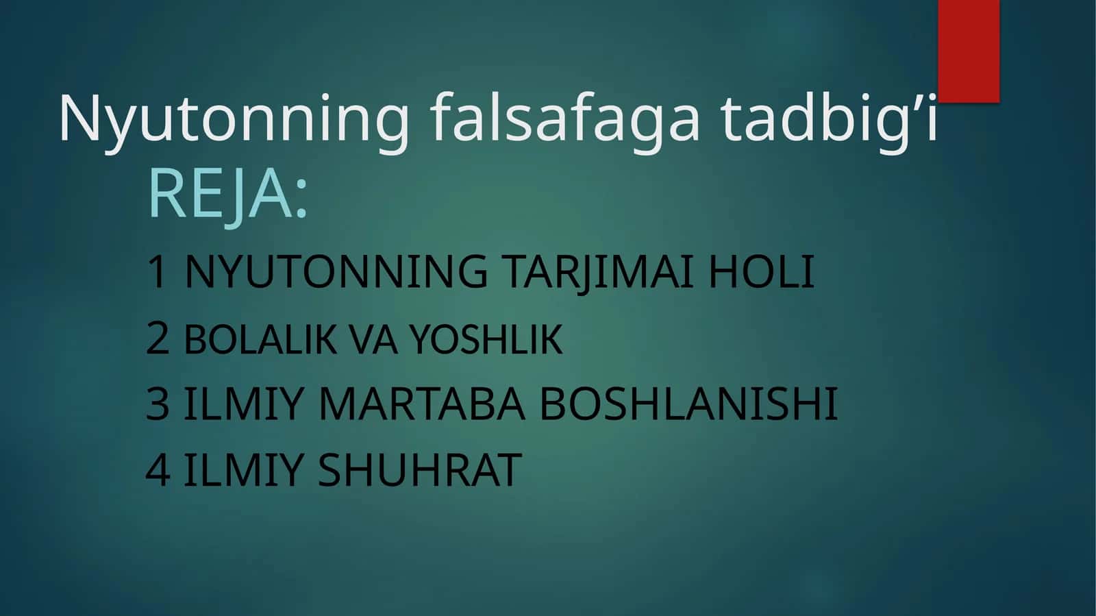 Nyutonning falsafaga tadbig’i 1