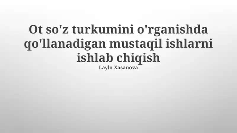 Mashqlarni baholash va takomillashtirish 1