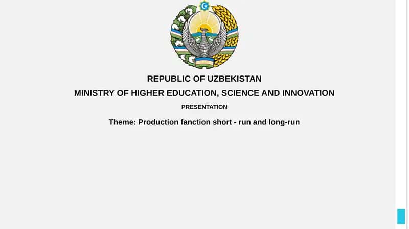 Production Function Fundamentals 1