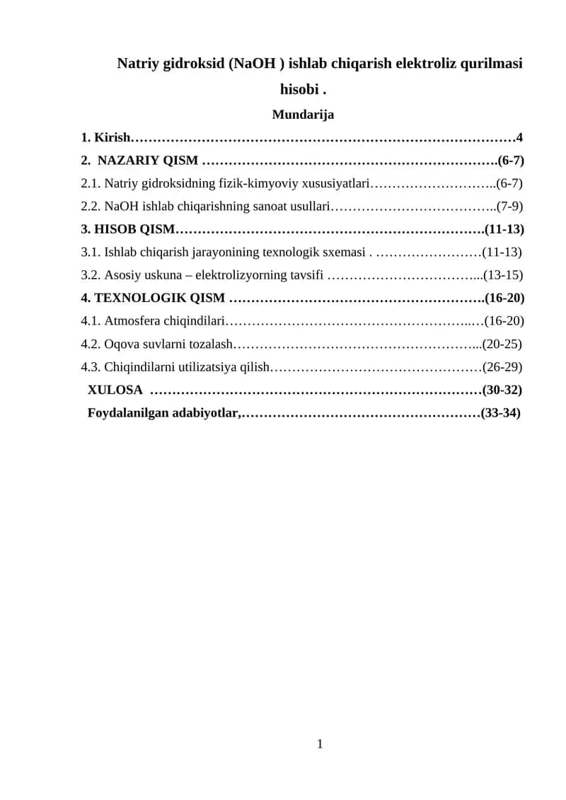 Natriy gidroksid (NaOH ) 1