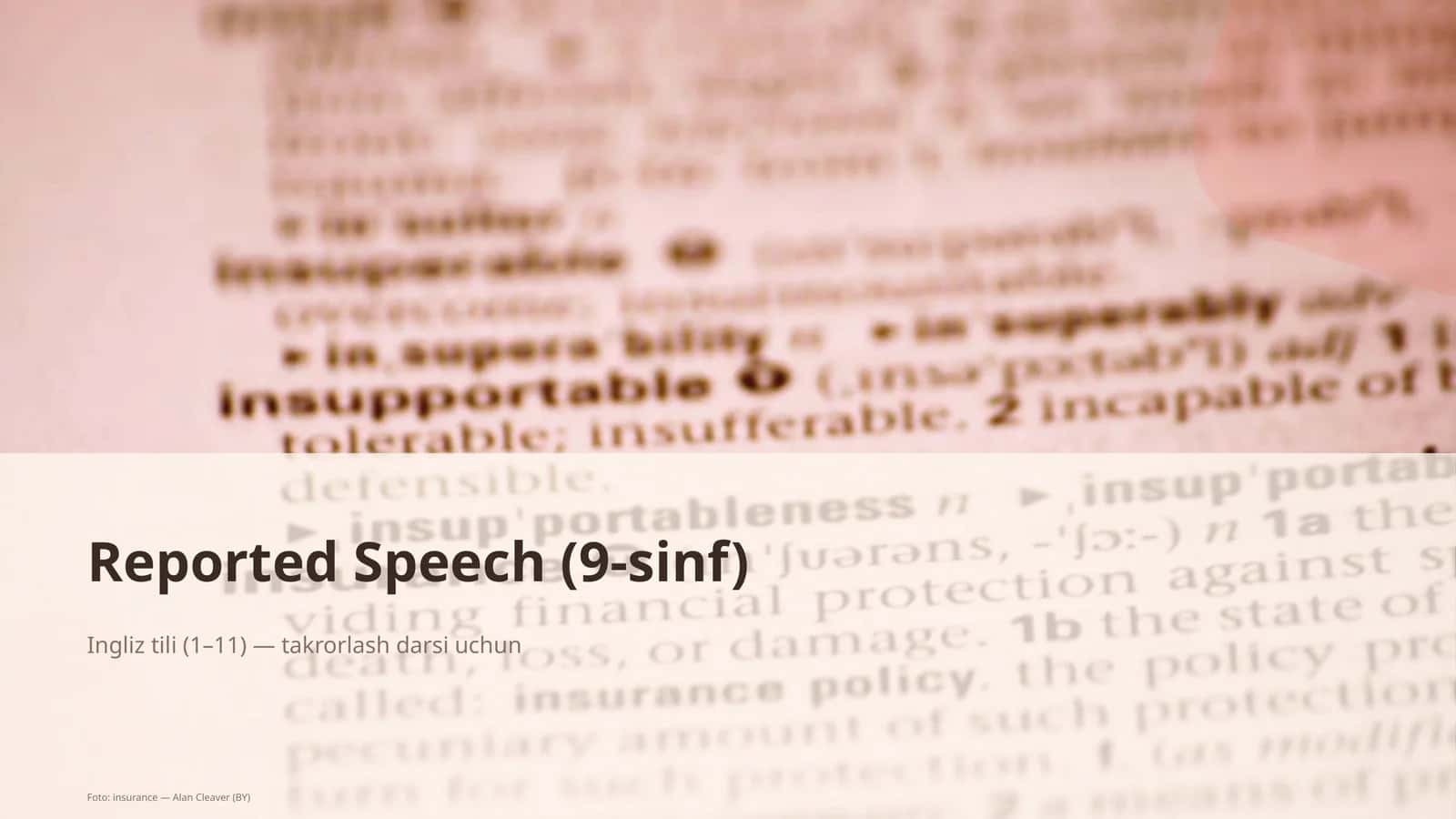 Reported Speech (9-sinf) 1