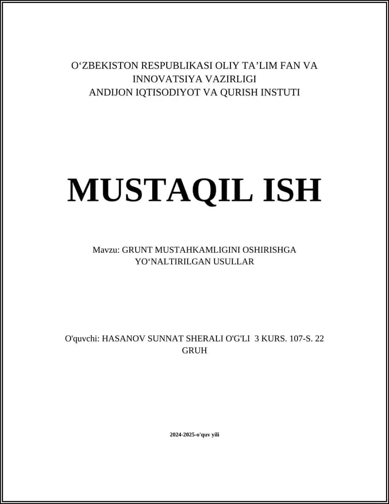 Grunt mustahkamligini oshirish 1