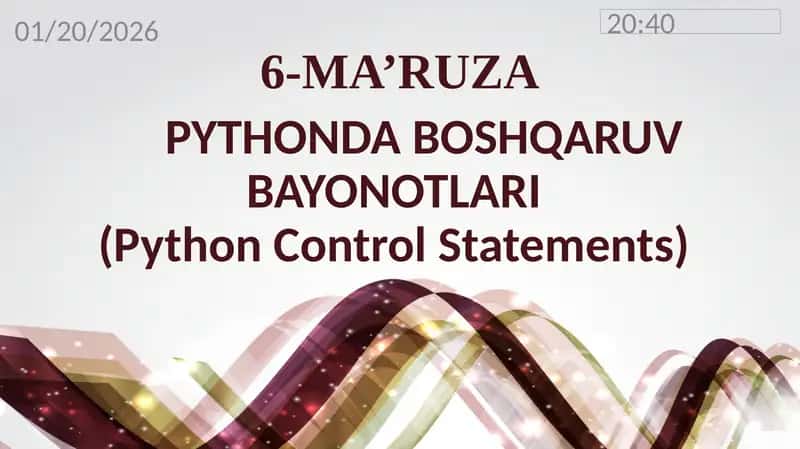 PYTHONDA BOSHQARUV BAYONOTLARI 1