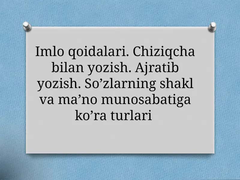 Imlo qoidalari 1