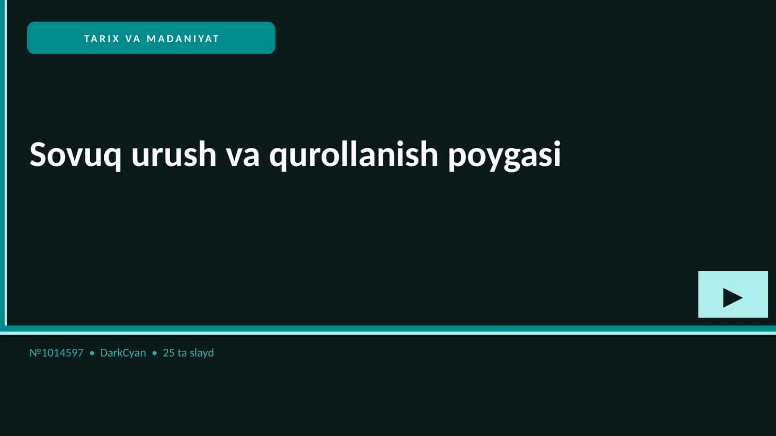 Sovuq urush va qurollanish poygasi 1