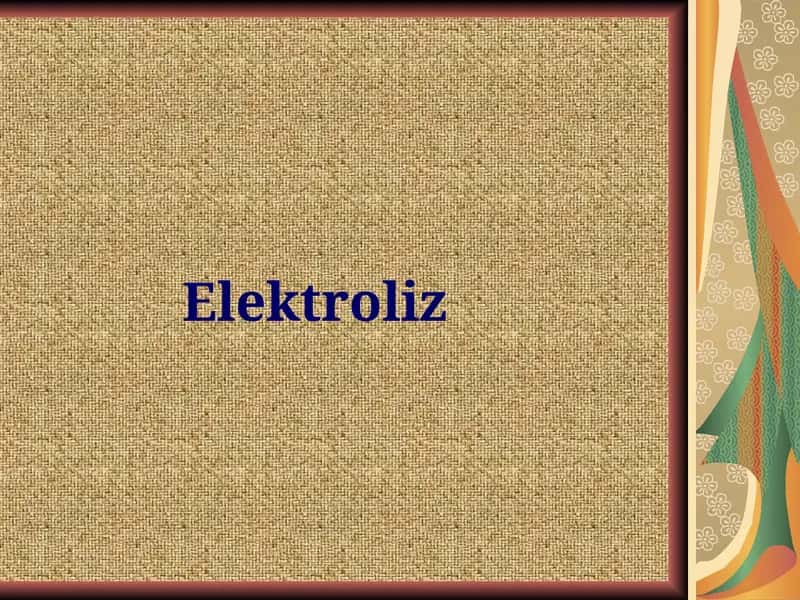 Elektroliz 1