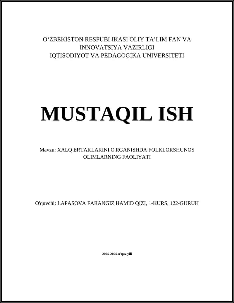 Folklorshunoslik Faoliyati 1