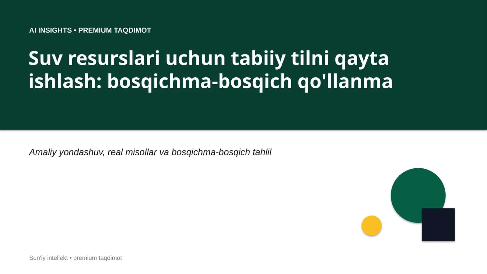 AI INSIGHTS • PREMIUM TAQDIMOT 1