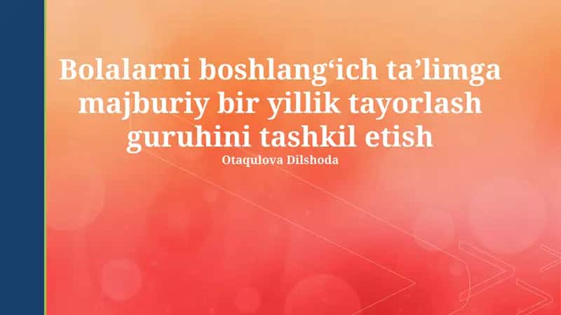 Bir Yil Tayyorgarlik Dasturi 1