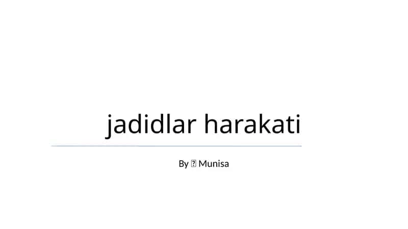 jadidlar harakati 1