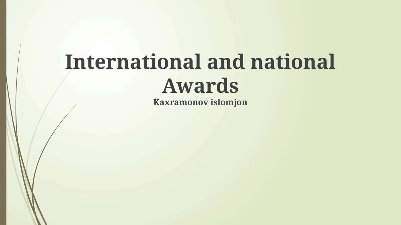 International and national Awards 1