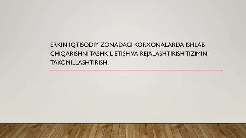 Erkin iqtisodiy zonalar 1