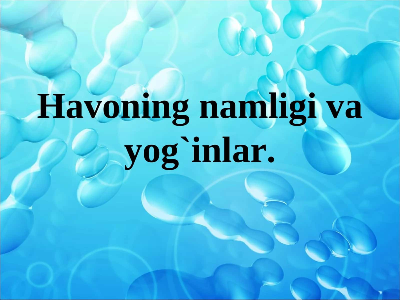 Havoning namligi va yog`inlar 1