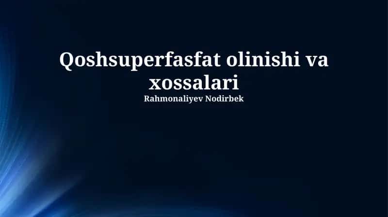 Superfosfatning saqlash sharoitlari 1