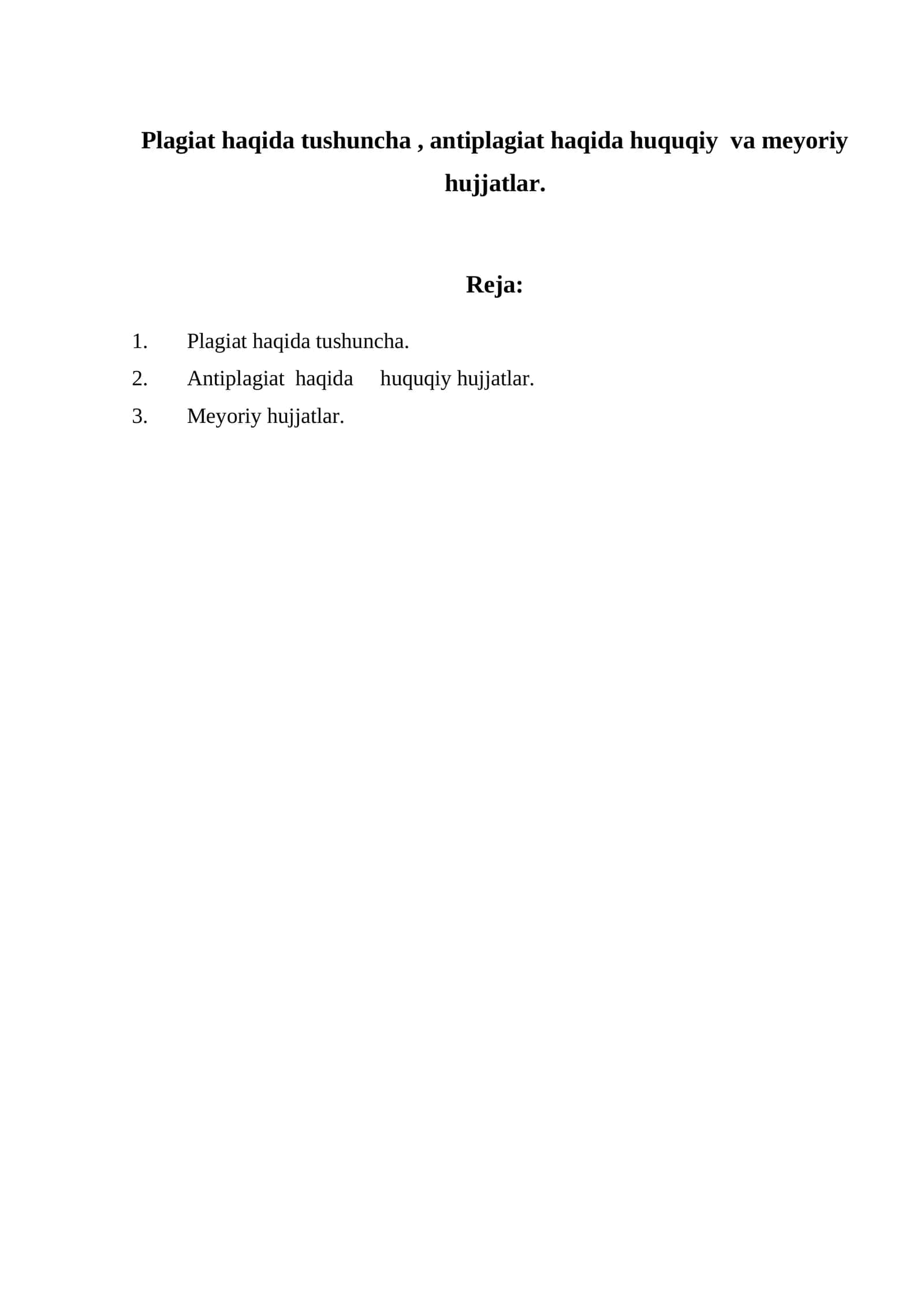 Plagiat va antiplagiat haqida tushuncha 1