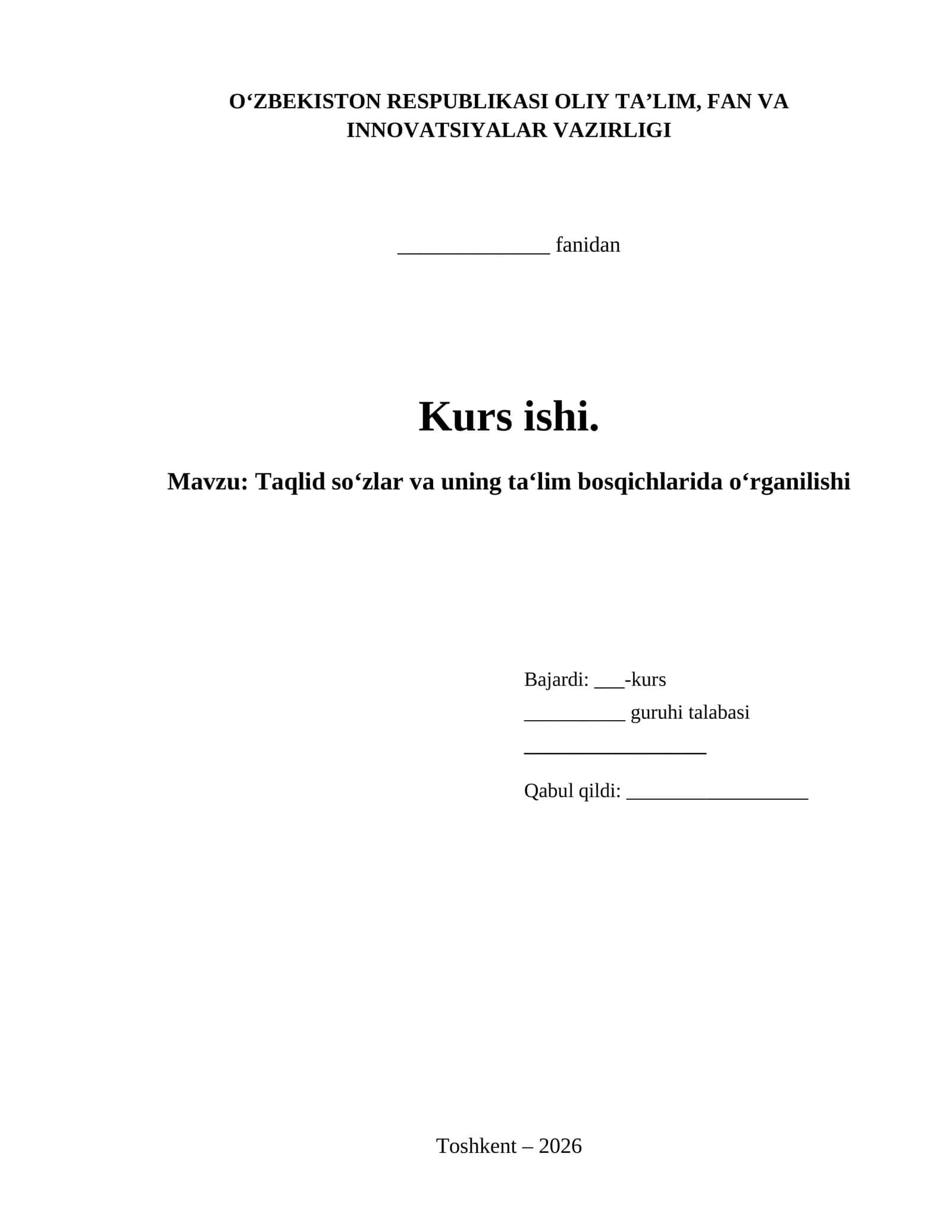 Taqlid so‘zlar va uning ta‘lim bosqichlarida o‘rganilishi 1