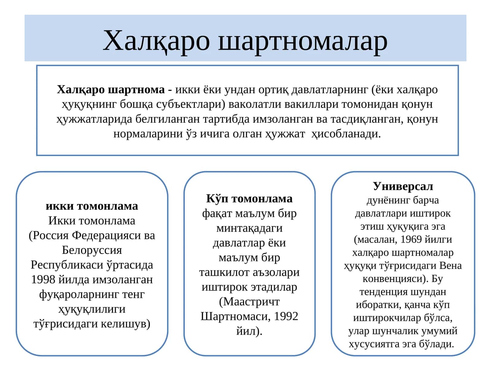 Халқаро шартномалар 1