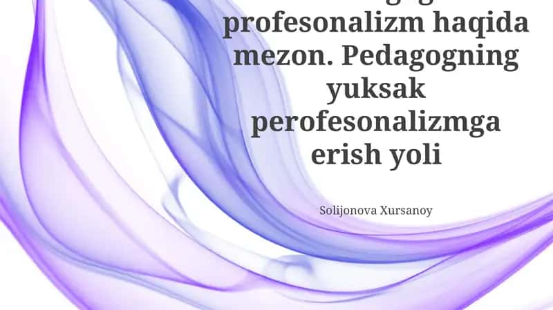 Pedagogik Professionalizm Mezonlari 1
