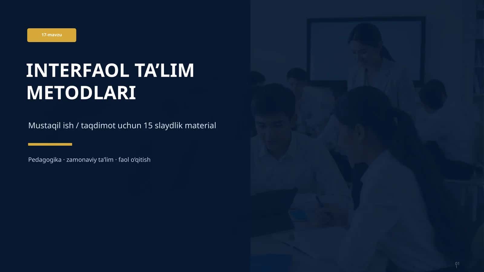 INTERFAOL TA’LIM METODLARI 1