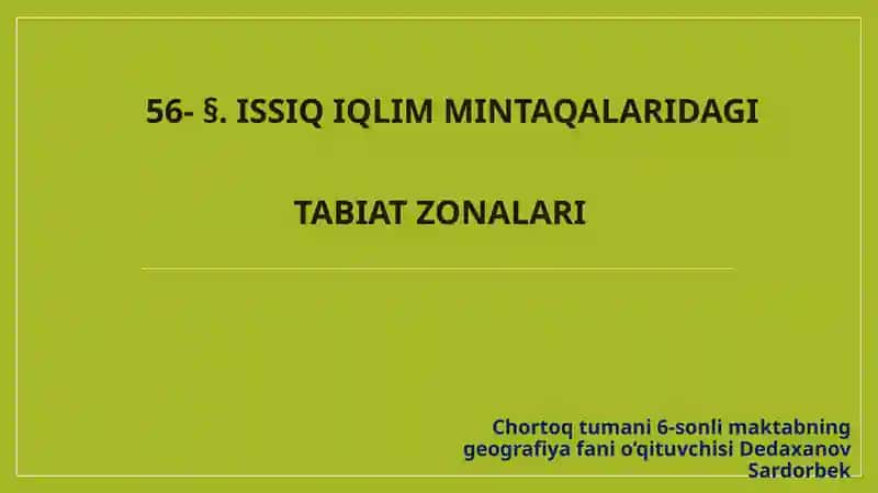 Subtropik mintaqaning tabiat zonalari